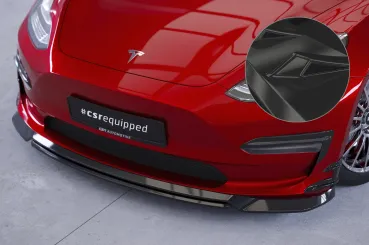CSR Frontspoiler | Cup-Spoilerlippe mit ABE für Tesla Model 3 CSL701-G Glossy schwarz glänzend (keine Lackierung erforderlich)