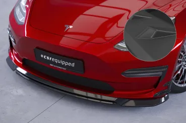 CSR Frontspoiler | Cup-Spoilerlippe mit ABE für Tesla Model 3 CSL701-L Lackierung erforderlich (schwarz matt)