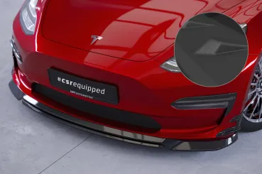 CSR Frontspoiler | Cup-Spoilerlippe mit ABE für Tesla Model 3 CSL701-S Strukturiert schwarz matt (keine Lackierung erforderlich)