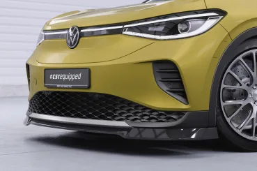 CSR Frontspoiler | Cup-Spoilerlippe mit ABE für VW ID.4 Pure und Pro CSL816-S Strukturiert schwarz matt (keine Lackierung erforderlich)