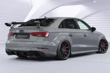 CSR Heckscheibenblende mit ABE für Audi A3 / S3 / RS3 (8V) Limousine HSB139-S schwarz matt strukturiert (keine Lackierung erforderlich)
