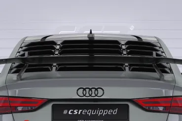 CSR Heckscheibenblende mit ABE für Audi A3 / S3 / RS3 (8V) Limousine HSB139-S schwarz matt strukturiert (keine Lackierung erforderlich)
