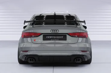 CSR Heckscheibenblende mit ABE für Audi A3 / S3 / RS3 (8V) Limousine HSB139-S schwarz matt strukturiert (keine Lackierung erforderlich)