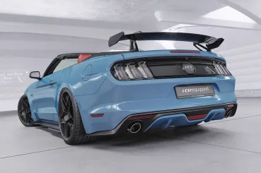 CSR Schwanenhals Heckflügel mit ABE für Ford Mustang MK6 Cabrio SHF047-D01-C mit Carbon-Flügelbrett