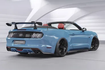 CSR Schwanenhals Heckflügel mit ABE für Ford Mustang MK6 Cabrio SHF047-D02-C mit Carbon-Flügelbrett