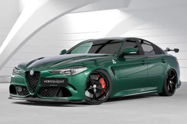 CSR Seitenscheibenblenden mit ABE für Alfa Romeo Giulia (Typ 952) SSB033-C Carbon Look Hochglanz (keine Lackierung erforderlich)