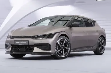 CSR Seitenscheibenblenden mit ABE für Kia EV6 SSB028-L Lackierung erforderlich (schwarz matt)