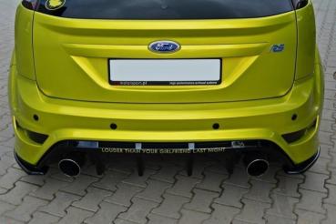 Maxton Design Heck Ansatz Flaps Diffusor für Ford Focus RS Mk2 schwarz Hochglanz
