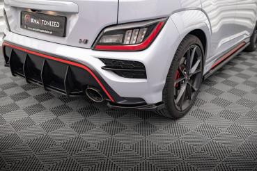 Maxton Design Heck Ansatz Flaps Diffusor V.1 für Hyundai Kona Mk1 schwarz Hochglanz