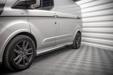 Maxton Design Seitenschweller Ansatz für Ford Transit Custom ST-Line Mk1 Facelift schwarz Hochglanz