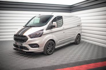 Maxton Design Seitenschweller Ansatz für Ford Transit Custom ST-Line Mk1 Facelift schwarz Hochglanz