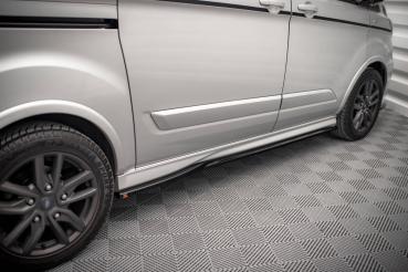 Maxton Design Seitenschweller Ansatz für Ford Transit Custom ST-Line Mk1 Facelift schwarz Hochglanz