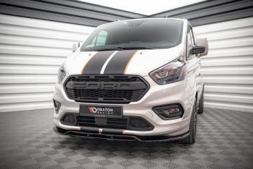 Maxton Design Front Ansatz für Ford Transit Custom ST-Line Mk1 Facelift schwarz Hochglanz