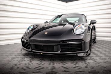 Maxton Design Front Ansatz für Porsche 911 Turbo S 992 schwarz Hochglanz