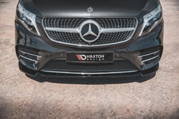 Maxton Design Front Ansatz V.3 für Mercedes-Benz V-Klasse AMG-Line W447 schwarz Hochglanz