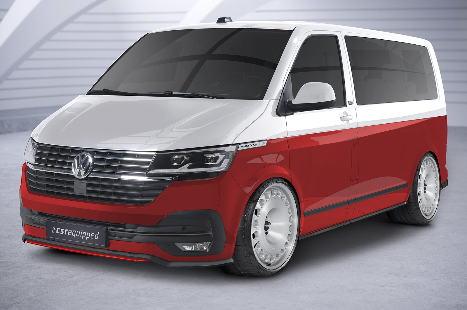 Bogdal Carstyling - CSR Cup-Spoilerlippe mit ABE für VW T6.1 3. Facelift  2019- CSR-CSL464-S strukturiert schwarz matt