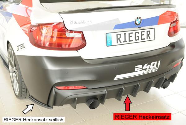 Rieger Heckeinsatz für BMW 2er F22/ F23 (1C) ABS schwarz matt (Lackierung erforderlich) Y 00035105