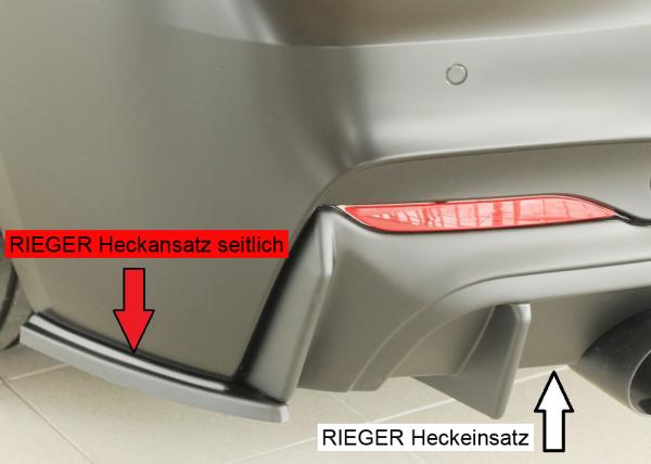 Rieger Heckschürzenansatz seitlich links für BMW 2er F22/ F23 (1C) ABS schwarz matt (Lackierung erforderlich) Y 00035106