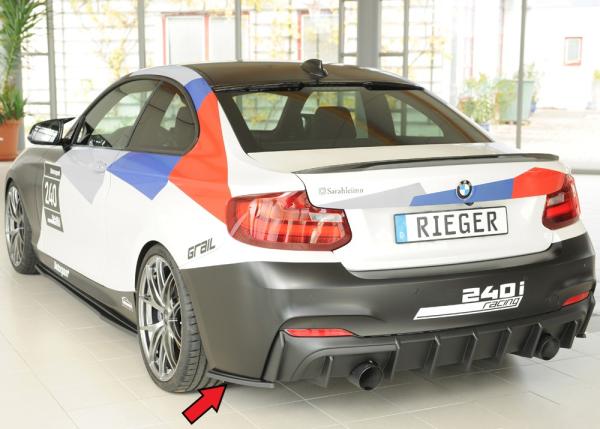 Rieger Heckschürzenansatz seitlich links für BMW 2er F22/ F23 (1C) ABS schwarz matt (Lackierung erforderlich) Y 00035106