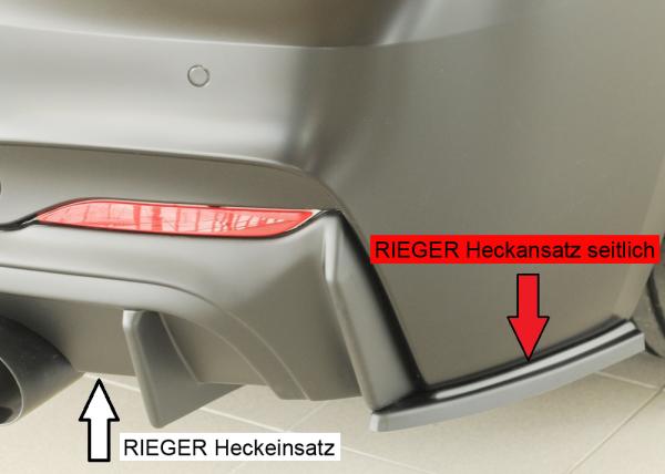 Rieger Heckschürzenansatz seitlich rechts für BMW 2er F22/ F23 (1C) ABS schwarz matt (Lackierung erforderlich) Y 00035107