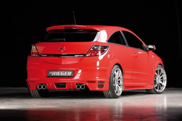 Rieger Heckansatz für Opel Astra H GTC ABS schwarz matt (Lackierung erforderlich) K 00051236
