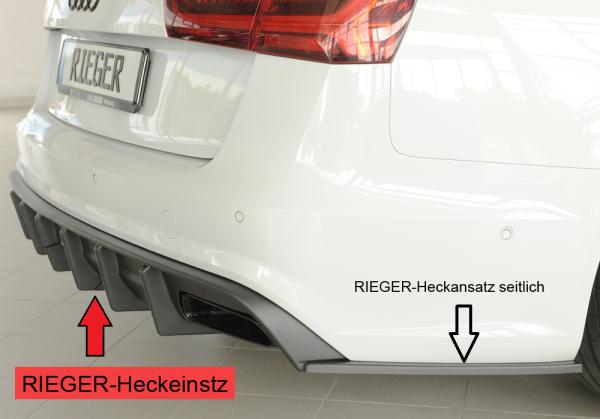 Rieger Heckeinsatz (für Fzg. mit AHK) für Audi A6 (4G/C7) ABS schwarz matt (Lackierung erforderlich) Y 00055347