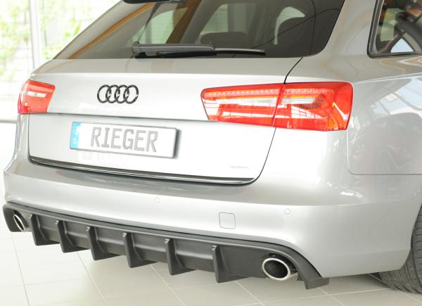 Rieger Heckeinsatz (für Fzg. ohne AHK) für Audi A6 (4G/C7) ABS schwarz matt (Lackierung erforderlich) Y 00055353