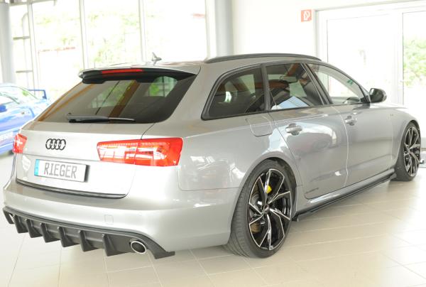 Rieger Heckeinsatz (für Fzg. ohne AHK) für Audi A6 (4G/C7) ABS schwarz matt (Lackierung erforderlich) Y 00055353