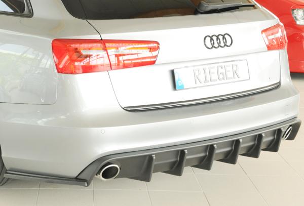 Rieger Heckeinsatz (für Fzg. ohne AHK) für Audi A6 (4G/C7) ABS schwarz matt (Lackierung erforderlich) Y 00055353