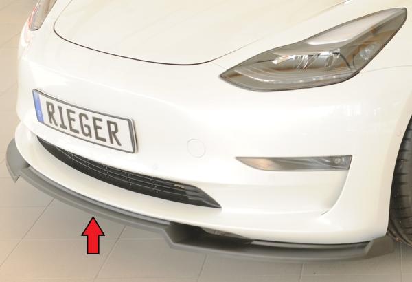 Rieger Spoilerschwert für originale Frontschürze für Tesla Model 3 (06/2018–09/2023, alle Modelle inkl. Performance) – ABS, inkl. ABE
