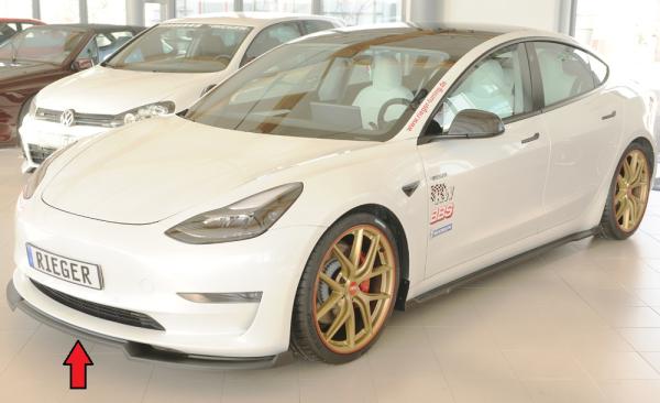 Rieger Spoilerschwert für originale Frontschürze für Tesla Model 3 (06/2018–09/2023, alle Modelle inkl. Performance) – ABS, inkl. ABE