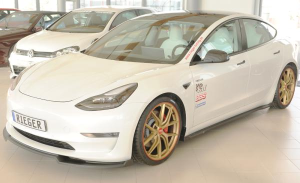 Rieger Spoilerschwert für originale Frontschürze für Tesla Model 3 (06/2018–09/2023, alle Modelle inkl. Performance) – ABS, inkl. ABE