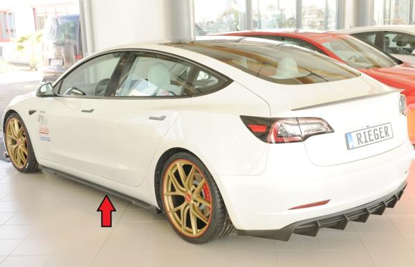 Rieger Seitenschwelleransatz links für originale Seitenschweller für Tesla Model 3 (06/2018–09/2023 bis Facelift, ab 10/2023 Facelift, alle Modelle inkl. Performance) – ABS, inkl. Gutachten