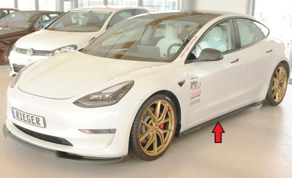 Rieger Seitenschwelleransatz links für originale Seitenschweller für Tesla Model 3 (06/2018–09/2023 bis Facelift, ab 10/2023 Facelift, alle Modelle inkl. Performance) – ABS, inkl. Gutachten