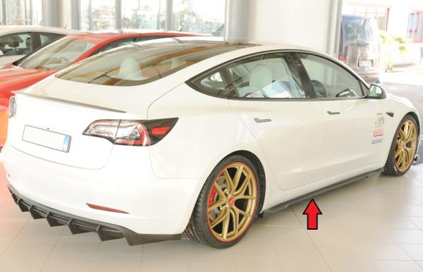 Rieger Seitenschwelleransatz rechts für originale Seitenschweller für Tesla Model 3 (06/2018–09/2023 bis Facelift, ab 10/2023 Facelift, alle Modelle inkl. Performance) – ABS, inkl. Gutachten