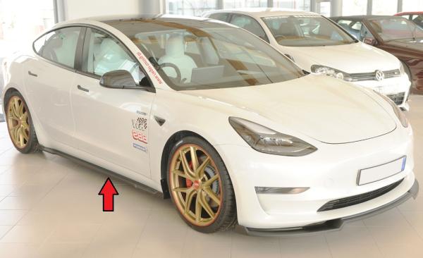 Rieger Seitenschwelleransatz rechts für originale Seitenschweller für Tesla Model 3 (06/2018–09/2023 bis Facelift, ab 10/2023 Facelift, alle Modelle inkl. Performance) – ABS, inkl. Gutachten