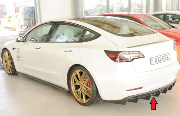 Rieger Heckeinsatz für originale Heckschürze für Tesla Model 3 (06/2018–09/2023, alle Modelle inkl. Performance, ohne Anhängekupplung) – ABS, inkl. Gutachten