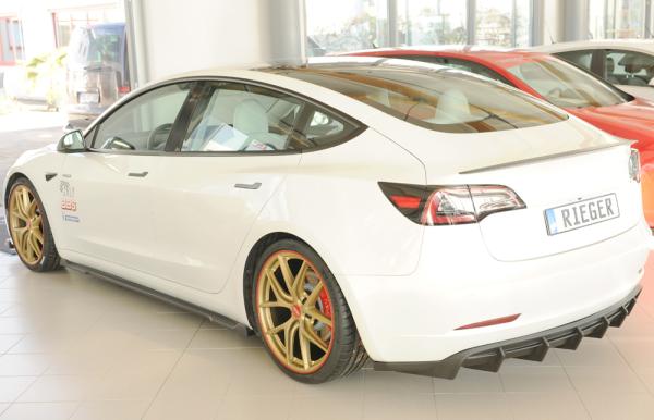 Rieger Heckeinsatz für originale Heckschürze für Tesla Model 3 (06/2018–09/2023, alle Modelle inkl. Performance, ohne Anhängekupplung) – ABS, inkl. Gutachten