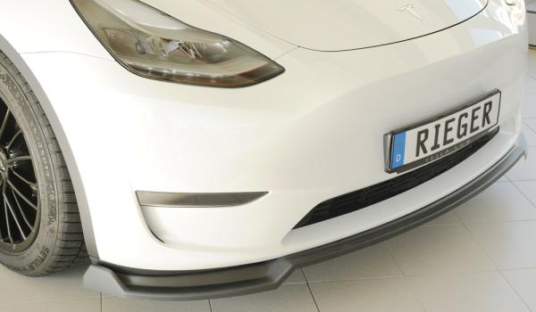 Rieger Spoilerschwert für originale Frontschürze für Tesla Model Y (ab 03/2020, alle Modelle inkl. Performance) – ABS schwarz-matt (Finish), inkl. ABE