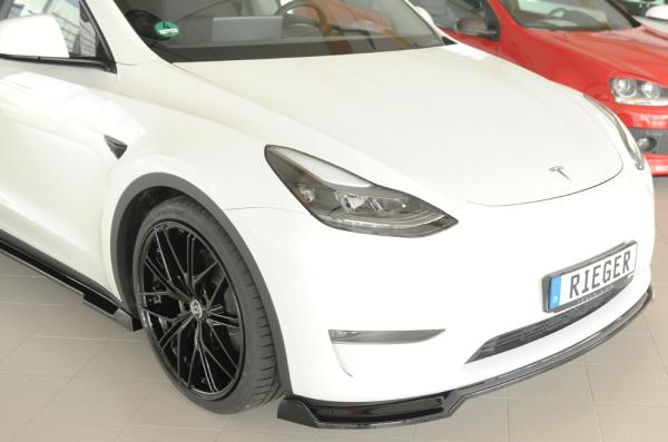 Rieger Spoilerschwert für originale Frontschürze für Tesla Model Y (ab 03/2020, alle Modelle inkl. Performance) – ABS schwarz glänzend, inkl. ABE