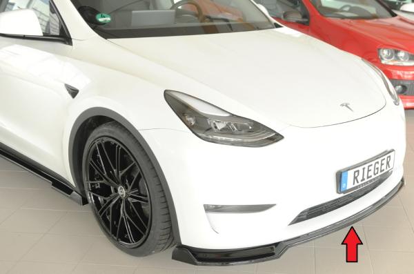 Rieger Spoilerschwert für originale Frontschürze für Tesla Model Y (ab 03/2020, alle Modelle inkl. Performance) – ABS schwarz glänzend, inkl. ABE
