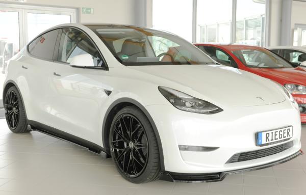 Rieger Spoilerschwert für originale Frontschürze für Tesla Model Y (ab 03/2020, alle Modelle inkl. Performance) – ABS schwarz glänzend, inkl. ABE
