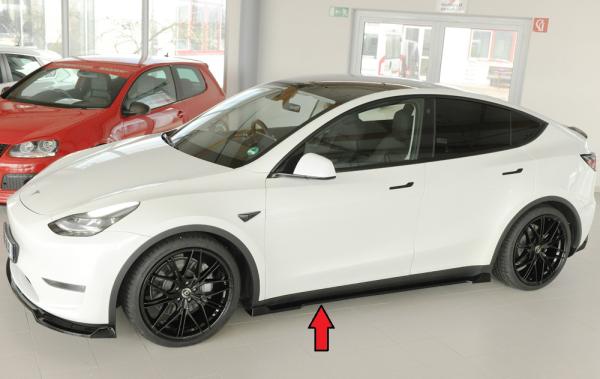 Rieger Seitenschwelleransatz links für originale Seitenschweller für Tesla Model Y (ab 03/2020, alle Modelle inkl. Performance) – ABS schwarz glänzend, inkl. Gutachten