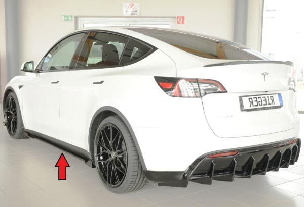 Rieger Seitenschwelleransatz links für originale Seitenschweller für Tesla Model Y (ab 03/2020, alle Modelle inkl. Performance) – ABS schwarz glänzend, inkl. Gutachten