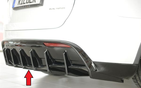 Rieger Heckeinsatz für originale Heckschürze für Tesla Model Y (ab 03/2020, alle Modelle inkl. Performance, mit Anhängekupplung) – ABS schwarz glänzend, inkl. Gutachten