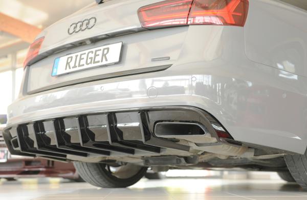 Rieger Heckeinsatz (für Fzg. mit AHK) für Audi A6 (4G/C7) Glossy schwarz glänzend Y 00088369