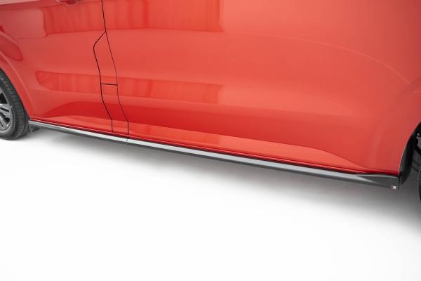 Maxton Design Seitenschweller Ansatz für Ford Transit Custom L2 / Tourneo Custom L2 Mk2 schwarz Hochglanz