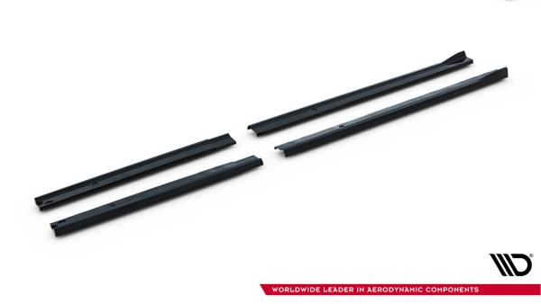 Maxton Design Seitenschweller Ansatz für Ford Transit Custom L2 / Tourneo Custom L2 Mk2 schwarz Hochglanz