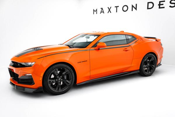 Maxton Design Seitenschweller Ansatz V.2 für Chevrolet Camaro SS Mk6 Facelift schwarz Hochglanz