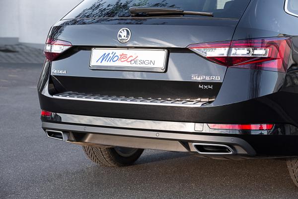 Milotec - Auspuff-Dummies Alu-Brush für Skoda Superb 3V inkl. Facelift ohne Sportline